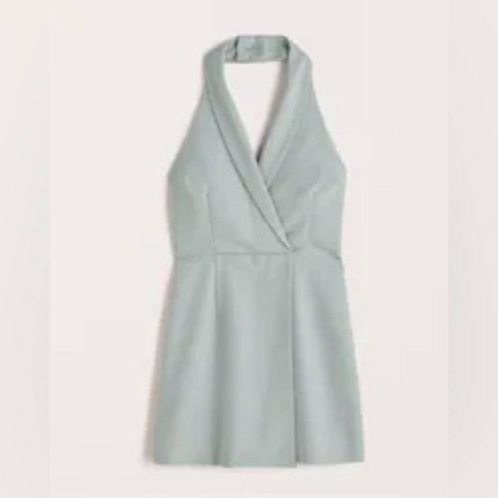 Abercrombie Halter Blazer Skort Dress - Light Green